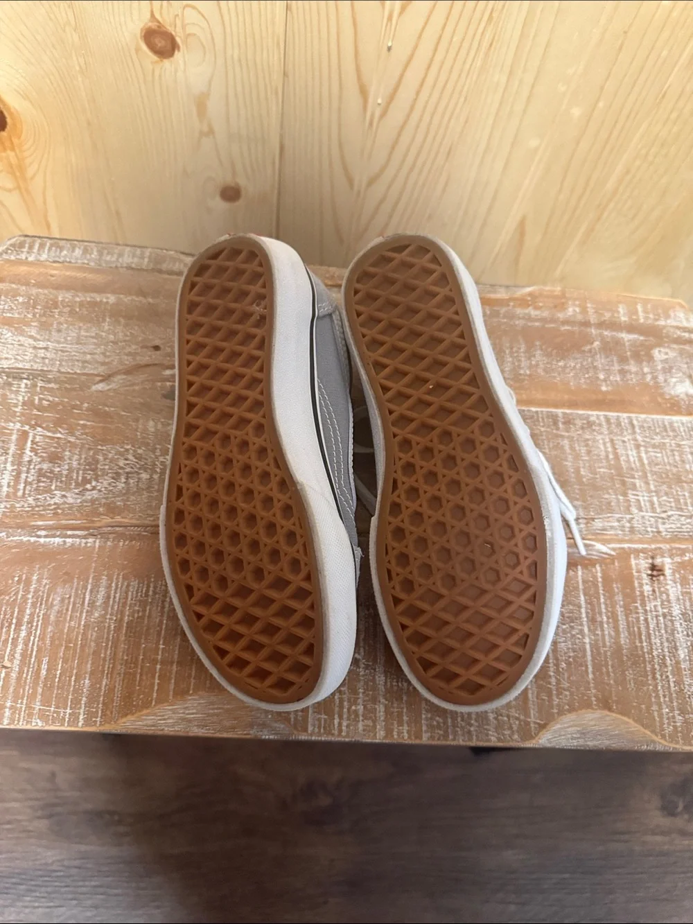 Vans Kids Gray and White Low-Top Skate Sneakers